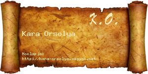 Kara Orsolya névjegykártya