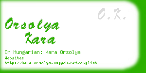orsolya kara business card